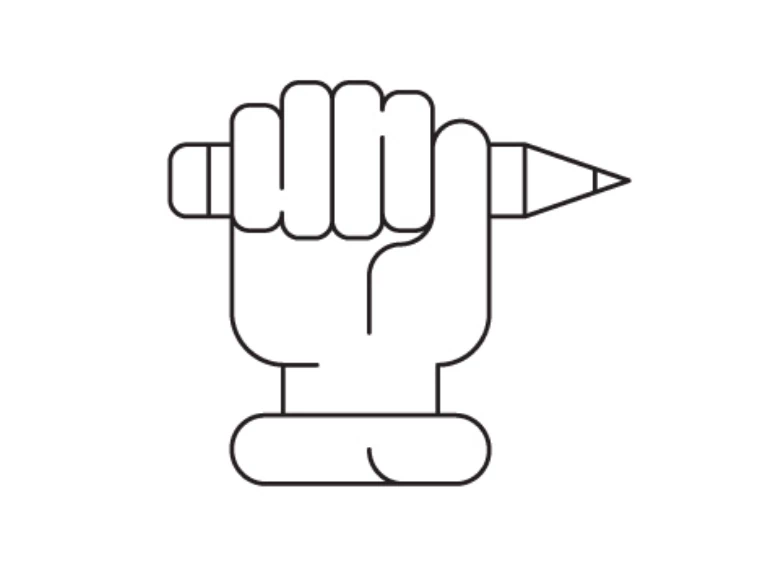 ikona ołówek w dłoni